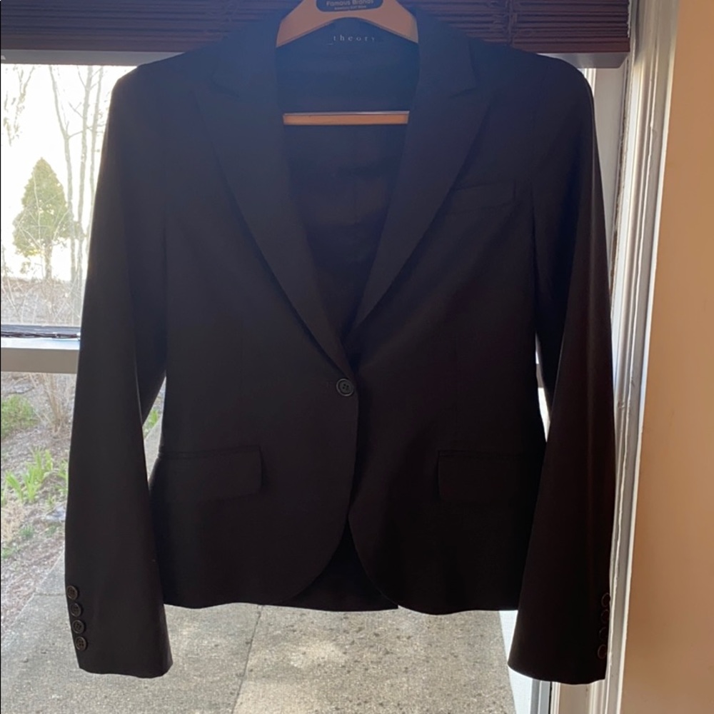 Theory Dark Brown Wool Blazer